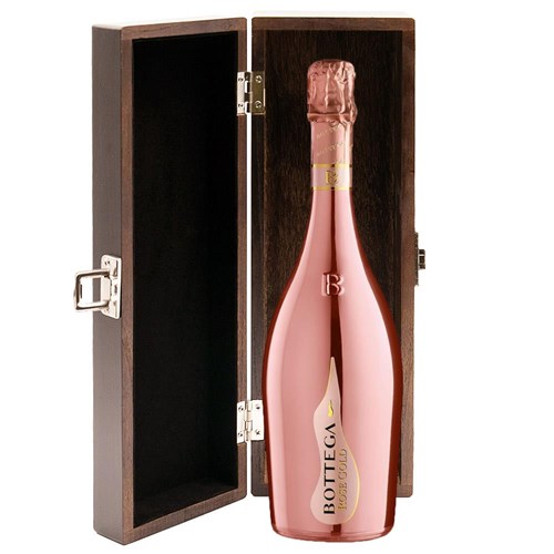 Bottega Gold Rose Sparkling 75cl in Elm Wood Gift Box